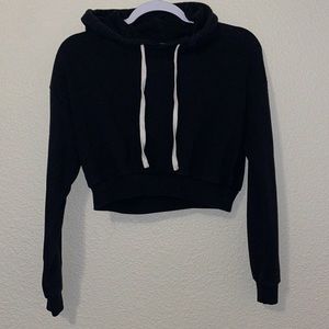Black cropped hoodie